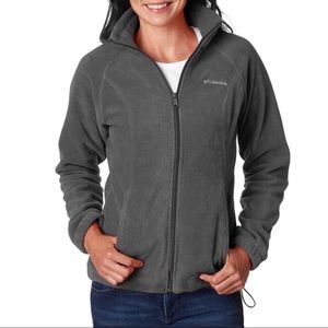 Columbia Full Zip Fleece Jacket Gray Women Warm